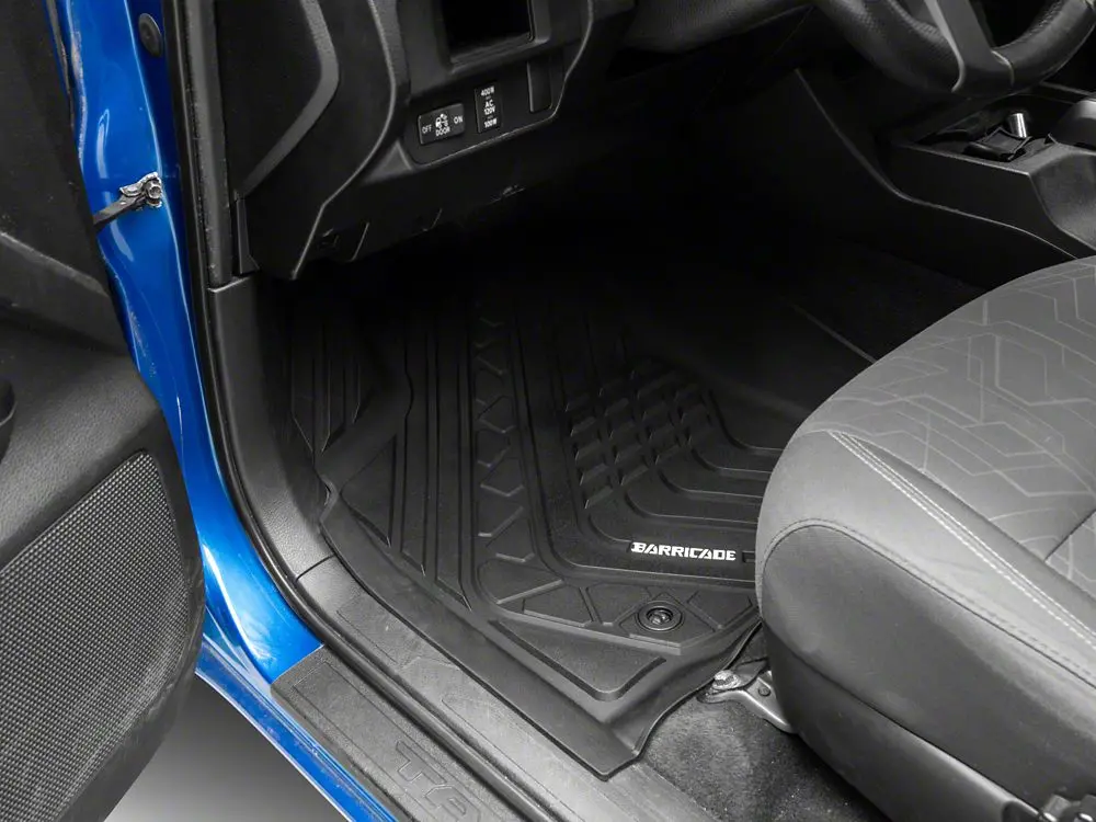 Barricade Custom-Fit All-Weather Floor Liners (Front & Rear) in Black for 2016–2023 Tacoma Double Cab
