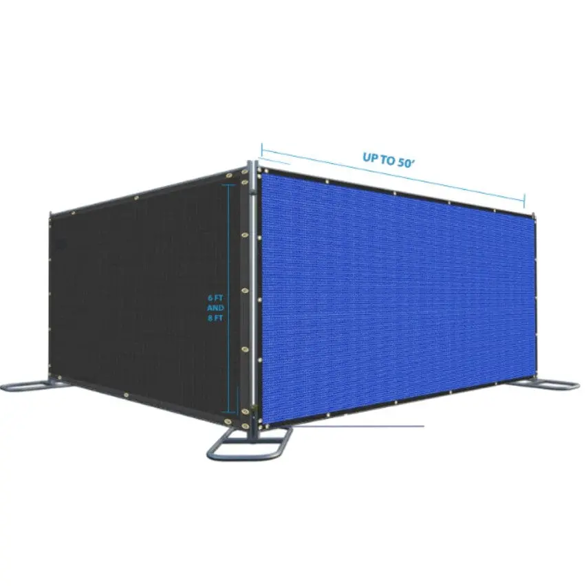 Privacy Mesh Screen For 8' Ft Fence W/ Reinforced Grommets, Green/Black/Blue 2