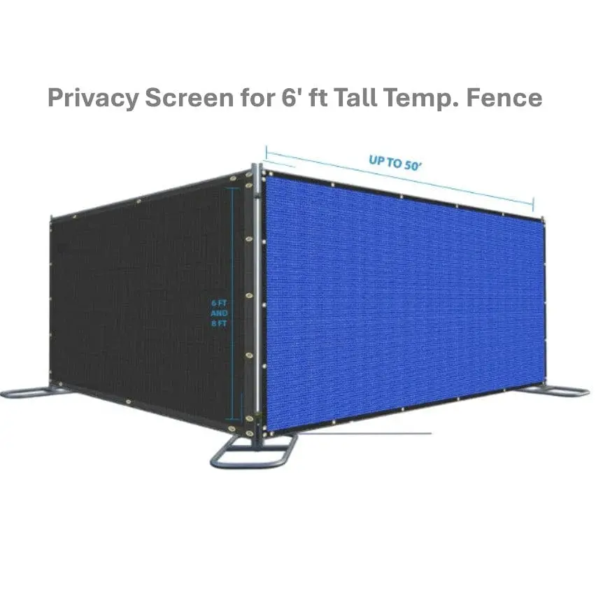 Privacy Mesh Screen For 6' Ft Fence W/ Reinforced Grommets, Green/Black/Blue 1