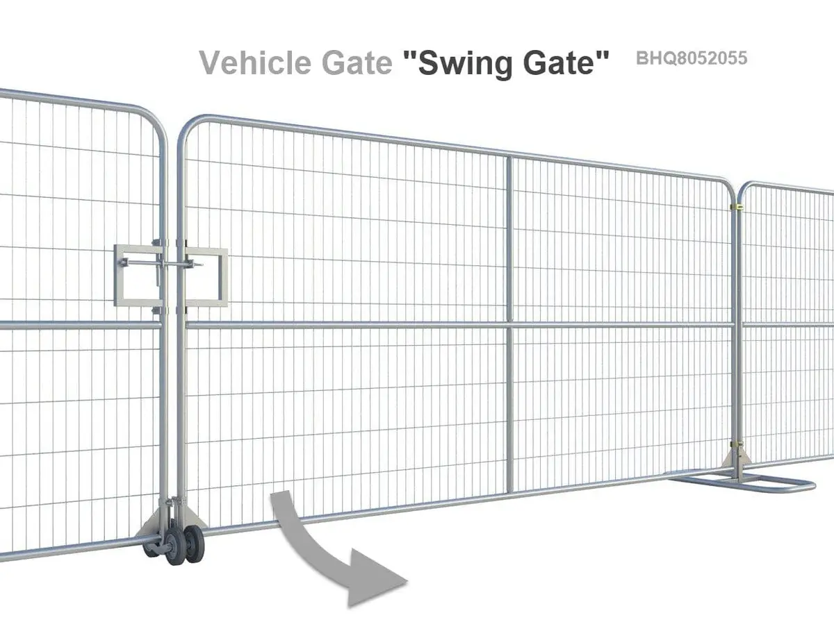 Temporary Fence Swing Gate Kit – Vehicle Access (24 Ft Opening) Bhq8052055 1