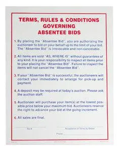Terms & Conditions Form (50/Pad) 1