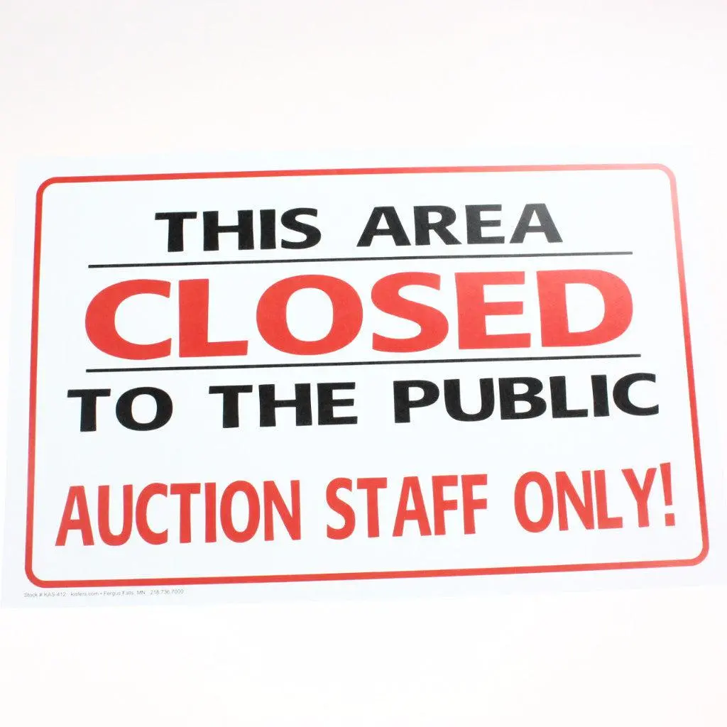 "This Area Is Closed To The Public" - 11" X 17" Laminated Sign 1