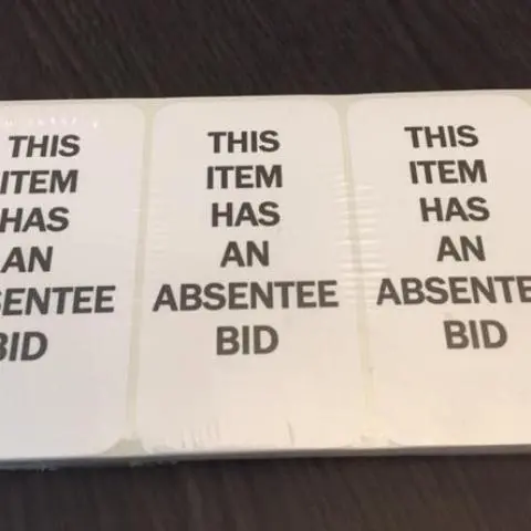 This Item Has An Absentee Bid Stickers (250/Pack) 1