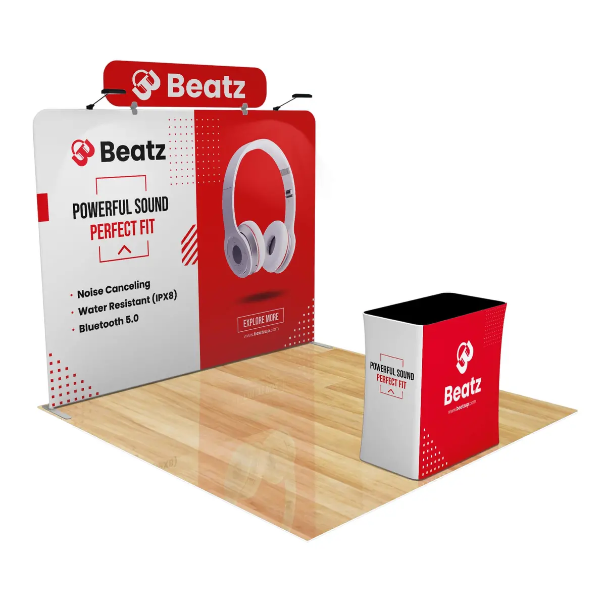 Trade Show Display With Tension Fabric Backdrop 16