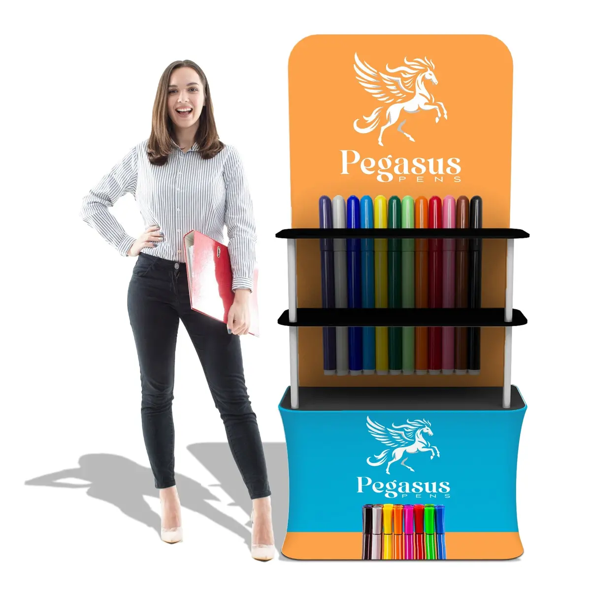 Fastzip™ Trade Show Shelving Display W/ Back Wall 1