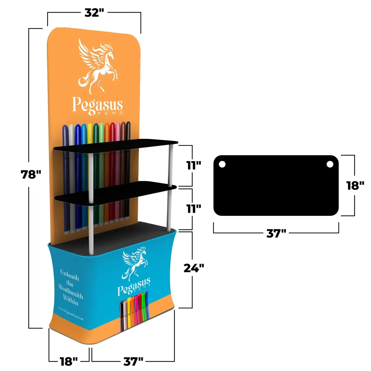 Fastzip™ Trade Show Shelving Display W/ Back Wall 2