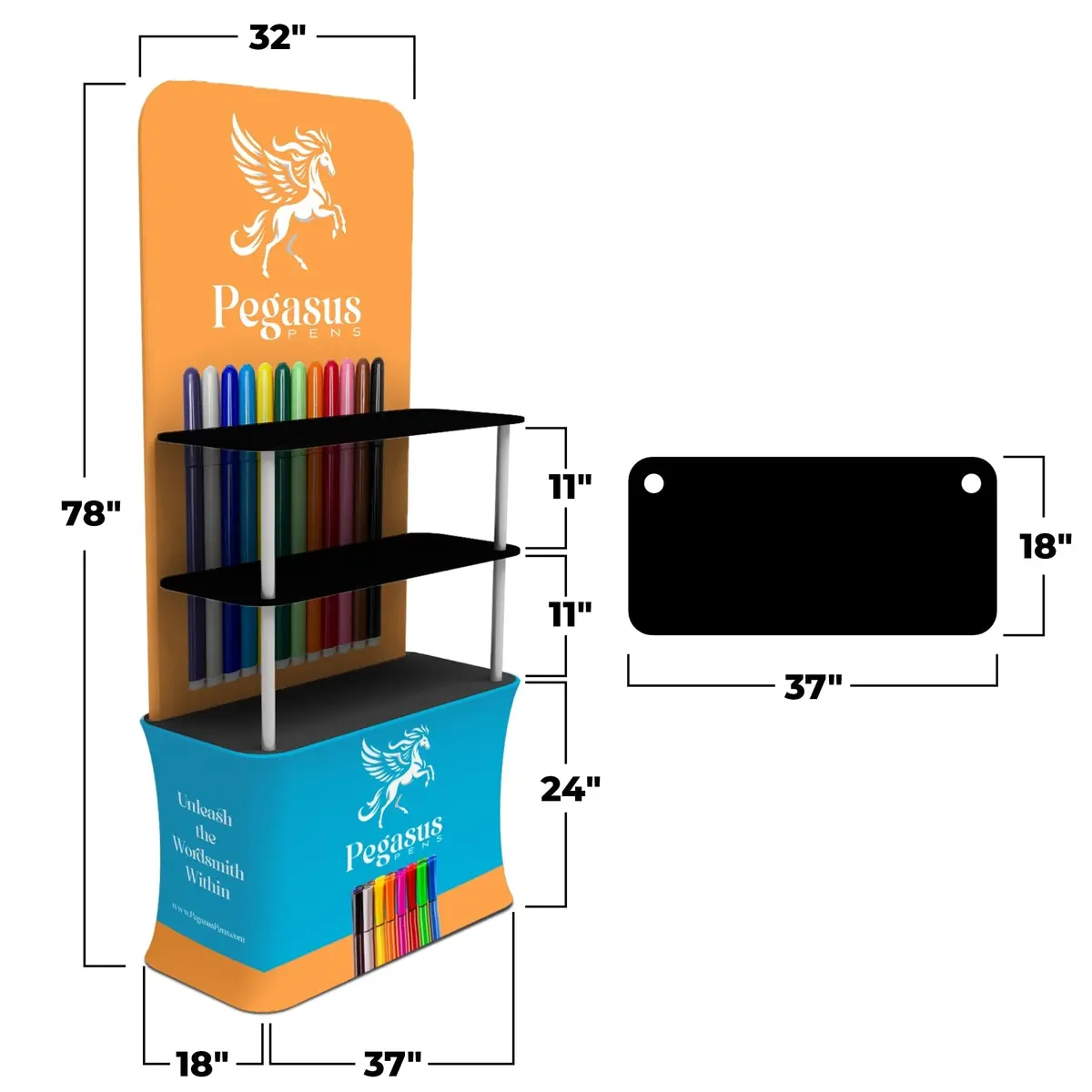 Trade Show Display With Back Wall Shelving 2