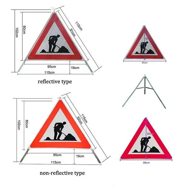 Foldable 3 Sides Faces Tripod Warning Sign For Europe Market 2