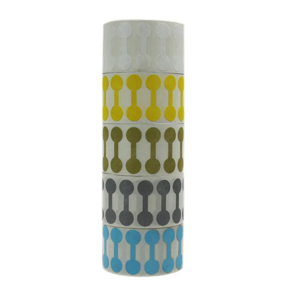 Tyvek Dumbbell Labels (Roll Of 1000) 5 Colors 1