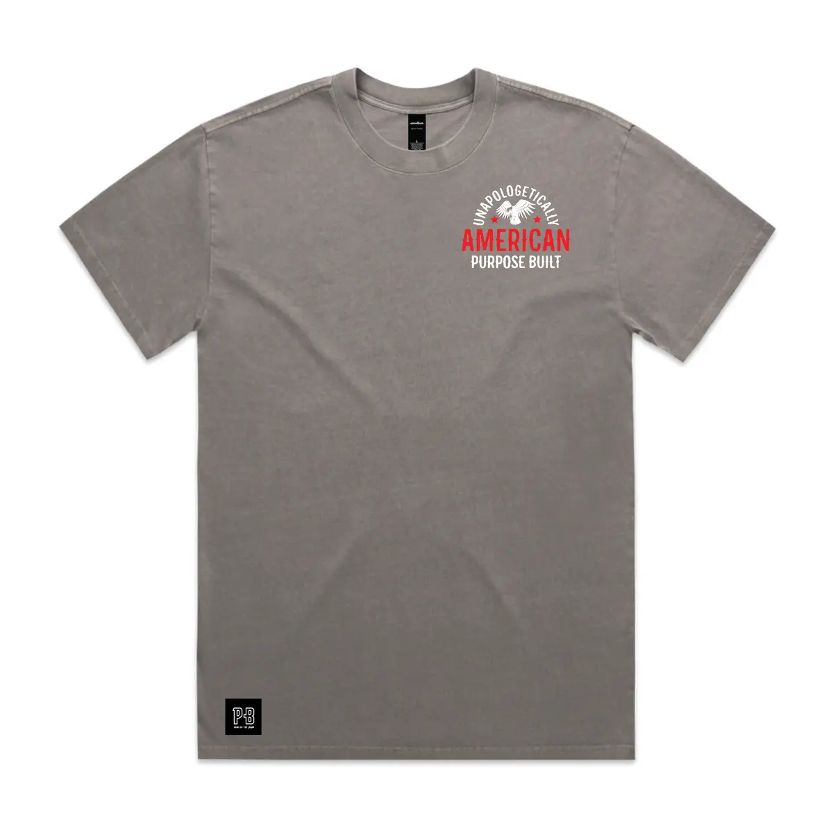 Unapologetically American Tee, Heavy Faded Grey 3