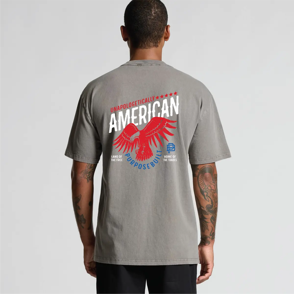 Unapologetically American Tee, Heavy Faded Grey 2