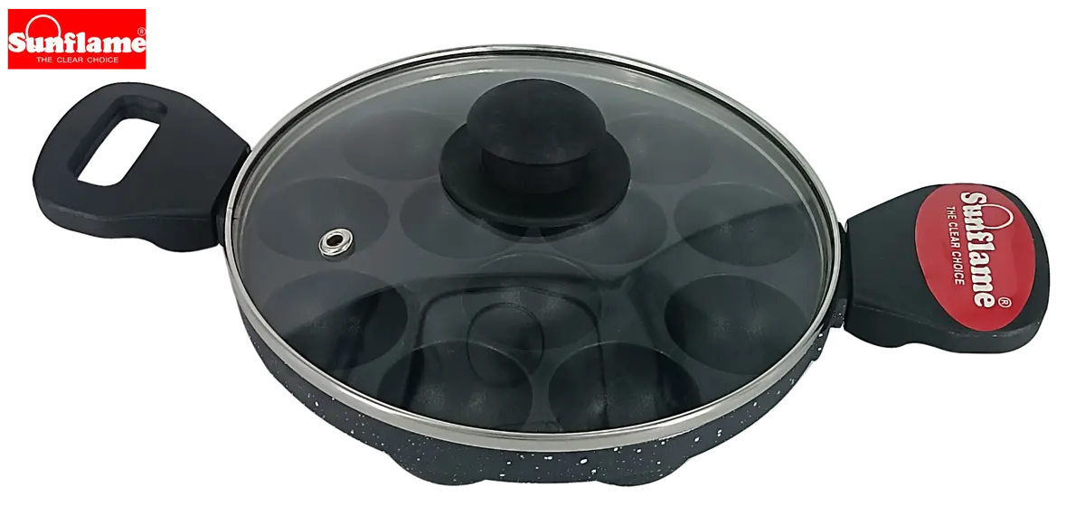 Sunflame Nonstick Appampatra With Glass Lid | 12 Cups 2