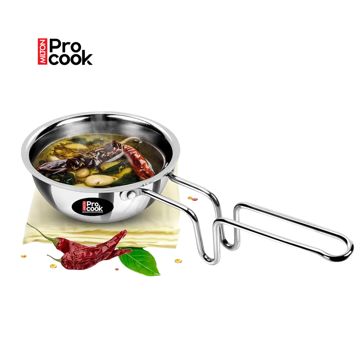 Milton Pro Cook Triply Stainless Steel/Hard Anodized Tadka Pan 1