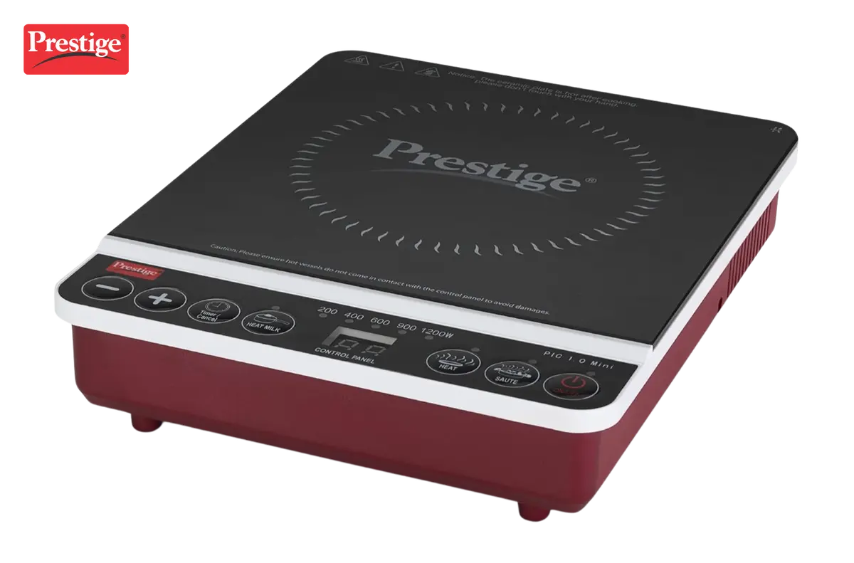 Prestige Travel Induction Cooktop 1200 W With Soft Touch Buttons (Red, Black) 1