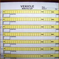 Vehicle Write-Up Form, 1 Or 2-Part (100/Pack)| Style| 2-Part 1