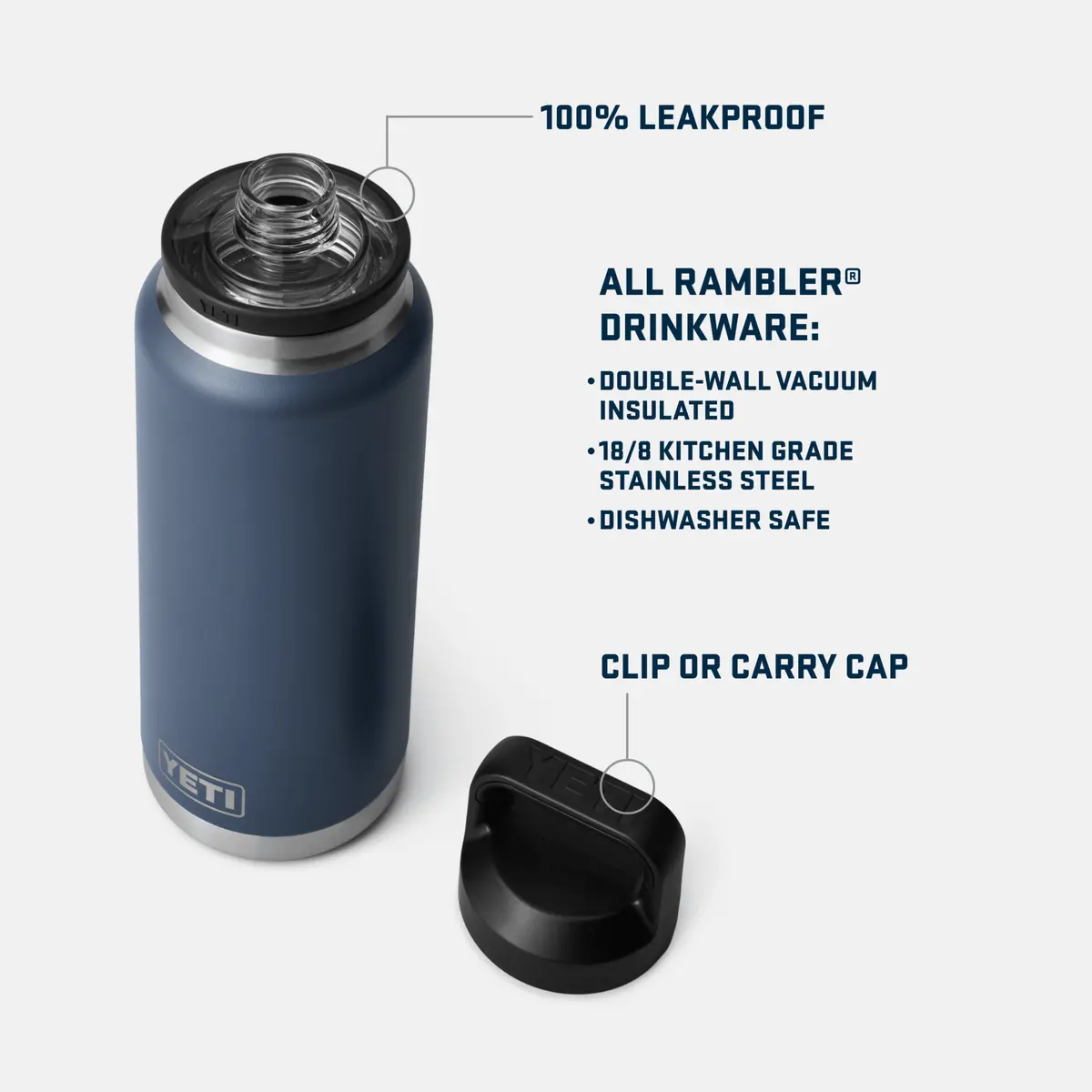 Rambler® 36 Oz Water Bottle W/Chug Cap - Navy 2