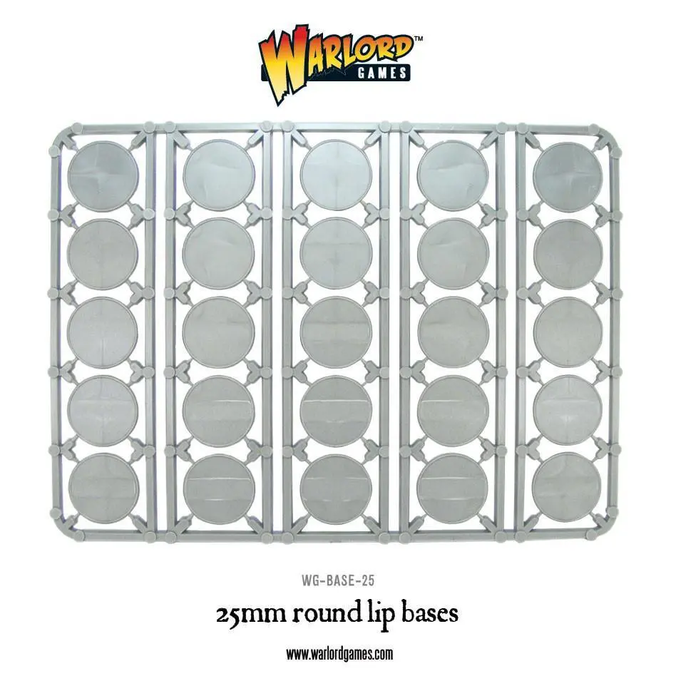 25Mm Round Lip Bases Sprue 1