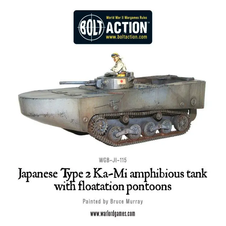 Japanese Type 2 Ka-Mi Amphibious Tank With Floatation Pontoons 1