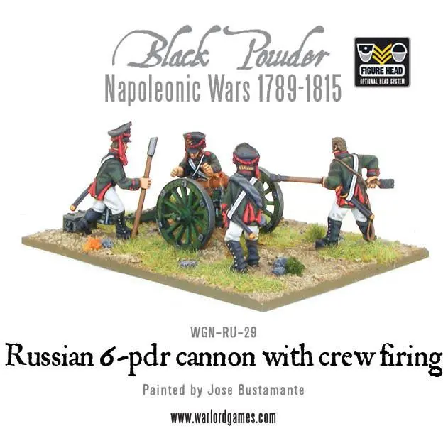 Napoleonic Russian 6 Pdr Cannon 1809-1815 With Crew Firing 1