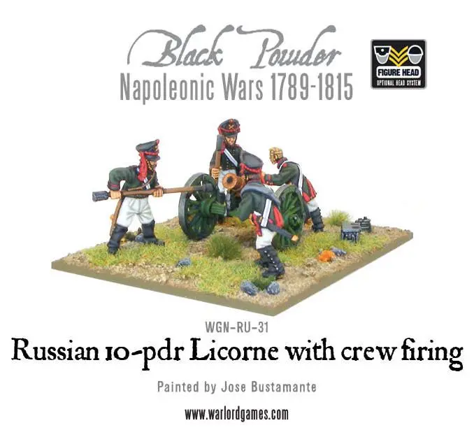 Napoleonic Russian 10-Pdr Licorne Howitzer 1809-1815 With Crew Firing 1
