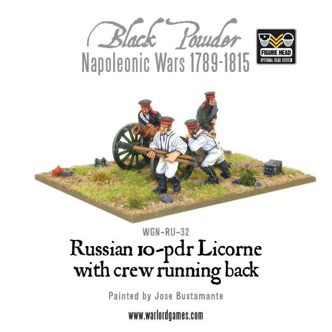 Napoleonic Russian 10-Pdr Licorne Howitzer 1809-1815 With Crew Running Back 1