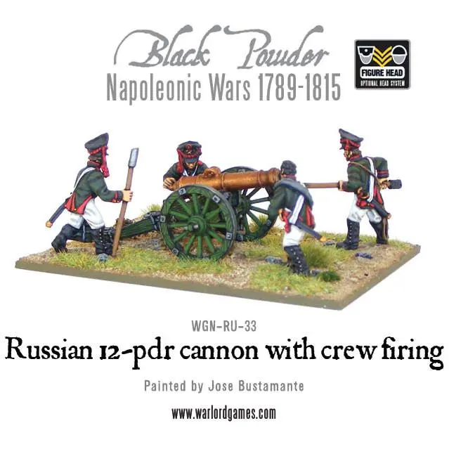 Napoleonic Russian 12 Pdr Cannon 1809-1815 With Crew Firing 1