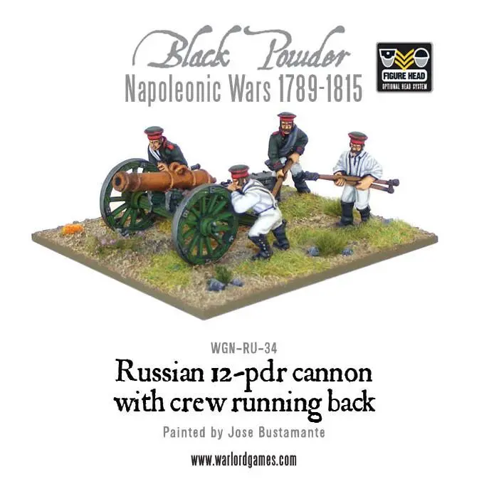 Napoleonic Russian 12 Pdr Cannon 1809-1815 With Crew Running Back 2