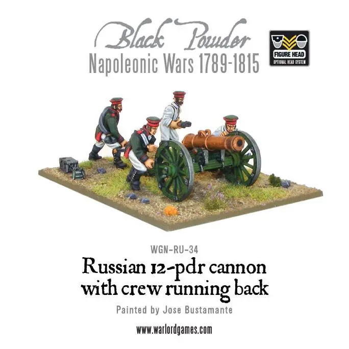Napoleonic Russian 12 Pdr Cannon 1809-1815 With Crew Running Back 1
