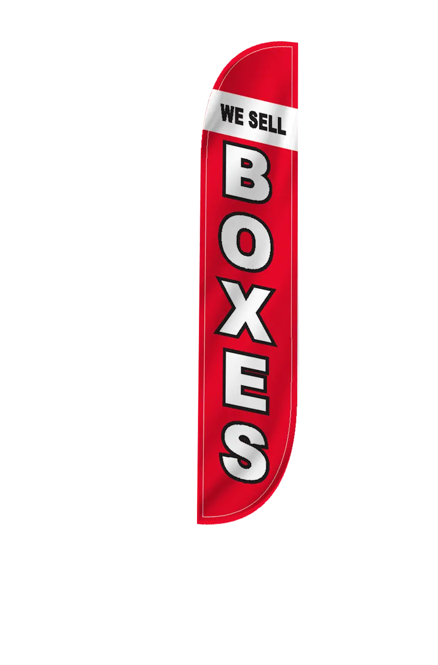 We Sell Boxes Feather Flag 2
