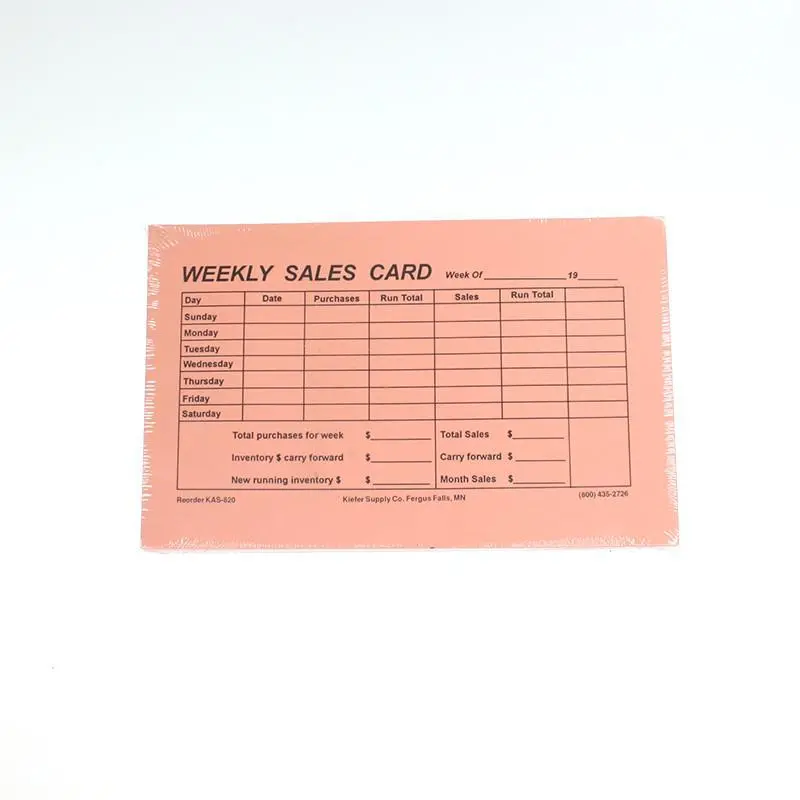 Weekly Sales Card (Deck Of 100) 1