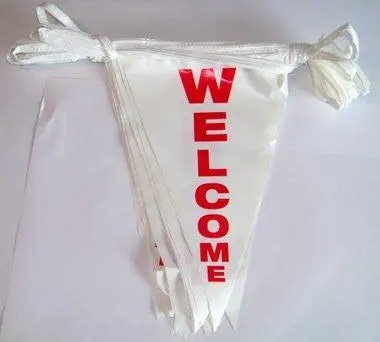 Welcome Pennants (Red Print On White) 1
