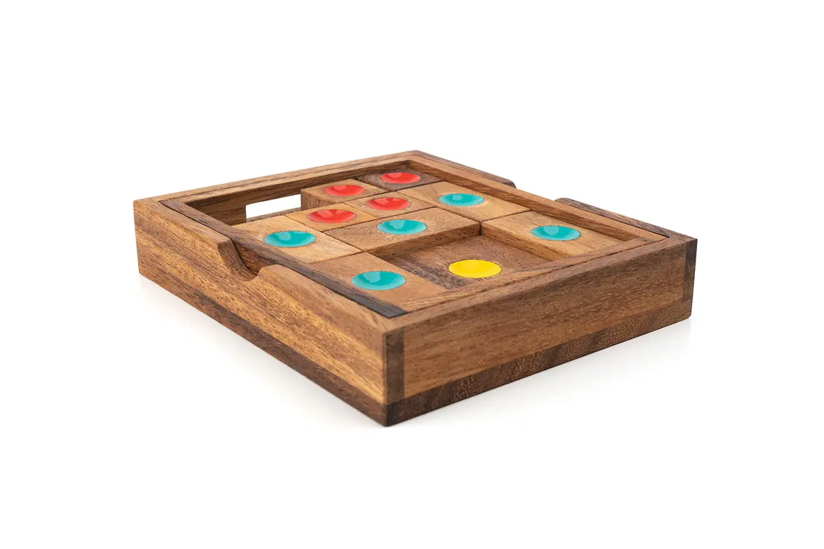 Escape 9 Puzzle - (Khun Phaen) Wooden Sliding Puzzle 1