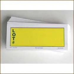 Yellow Square Lot Cards - 3-2/3" X 8-1/2" 1