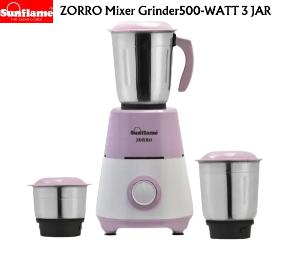Sunflame Zorro Mixer Grinder 500-Watt 3 Jar 1