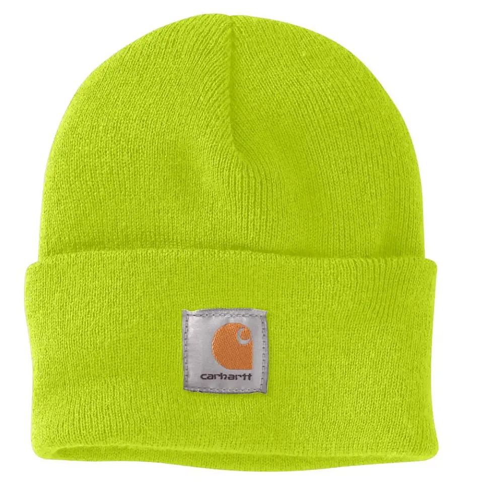 A18 Knit Cuffed Beanie - Bright Lime 1