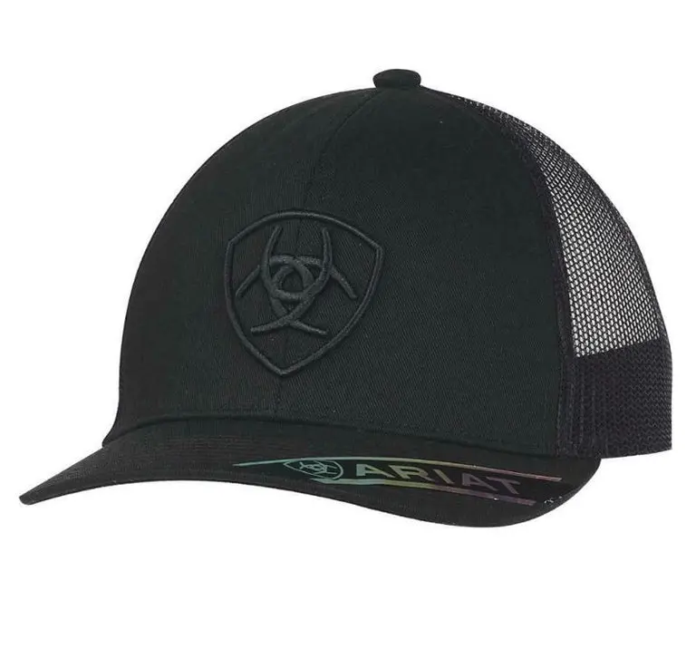 Ariat Snapback Black Cap Logo- Black 1