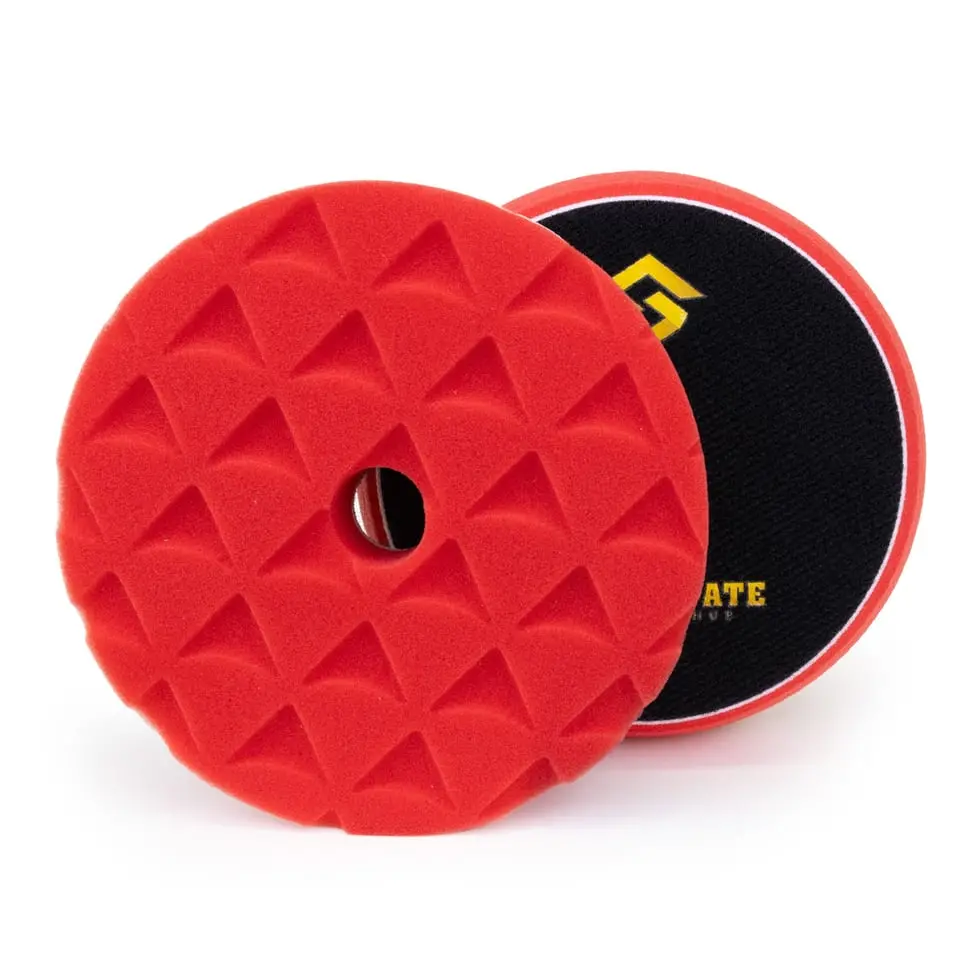 5" Diamond Foam Pads, Light Finishing, Red 1