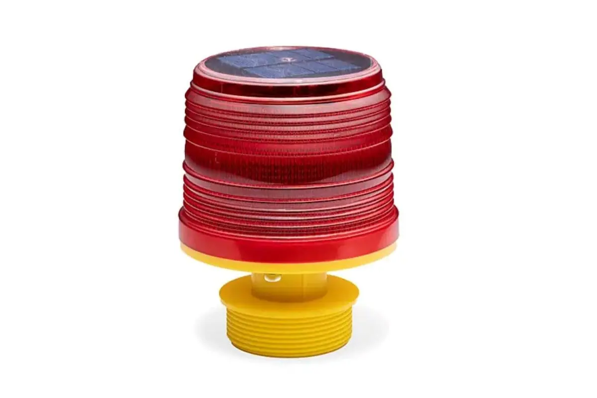 Airport Barricade Hazard Light, Dual Mode Solar-Powered Led: Flashing Or Steady-Burn, 360ﾰ 1