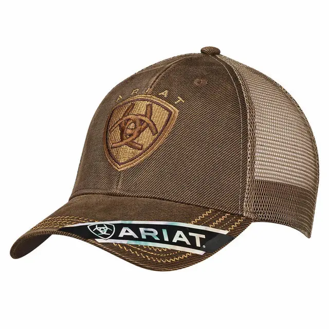 Ariat Mesh Oilskin Hat - Brown 1