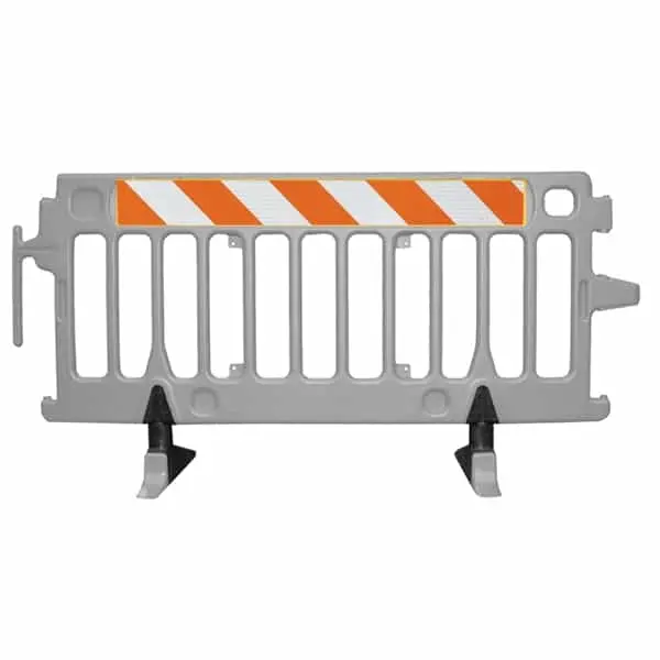 Avalon Crowd Control Plastic Barricade - Add High Intensity Prismatic Grade Striped Sheeting On One Side 1