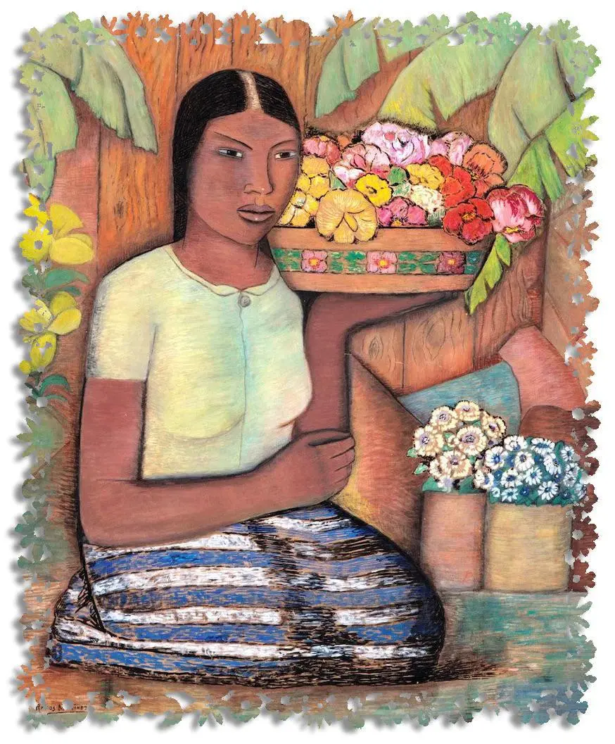 Maria Between Flowers 1