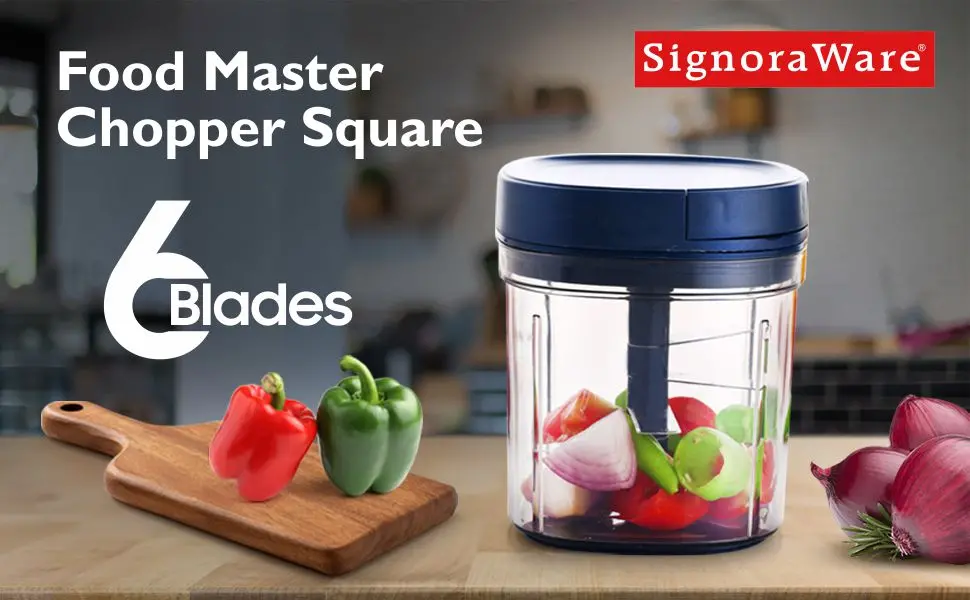 Signoraware Food Master Chopper For Kitchen | With 6 Ss Cutter Blade | Multipurpose For Vegetable, Dry Fruit 1