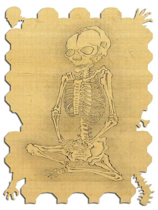 Meditating Skeleton Wooden Jigsaw Puzzle 1