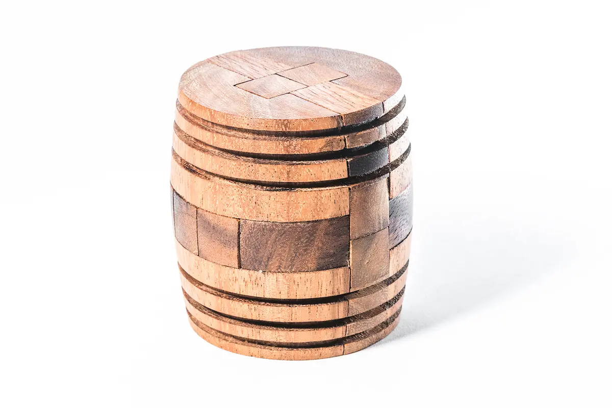 Japanese Barrel Puzzle - Wooden Interlocking Brain Teaser Puzzle 1