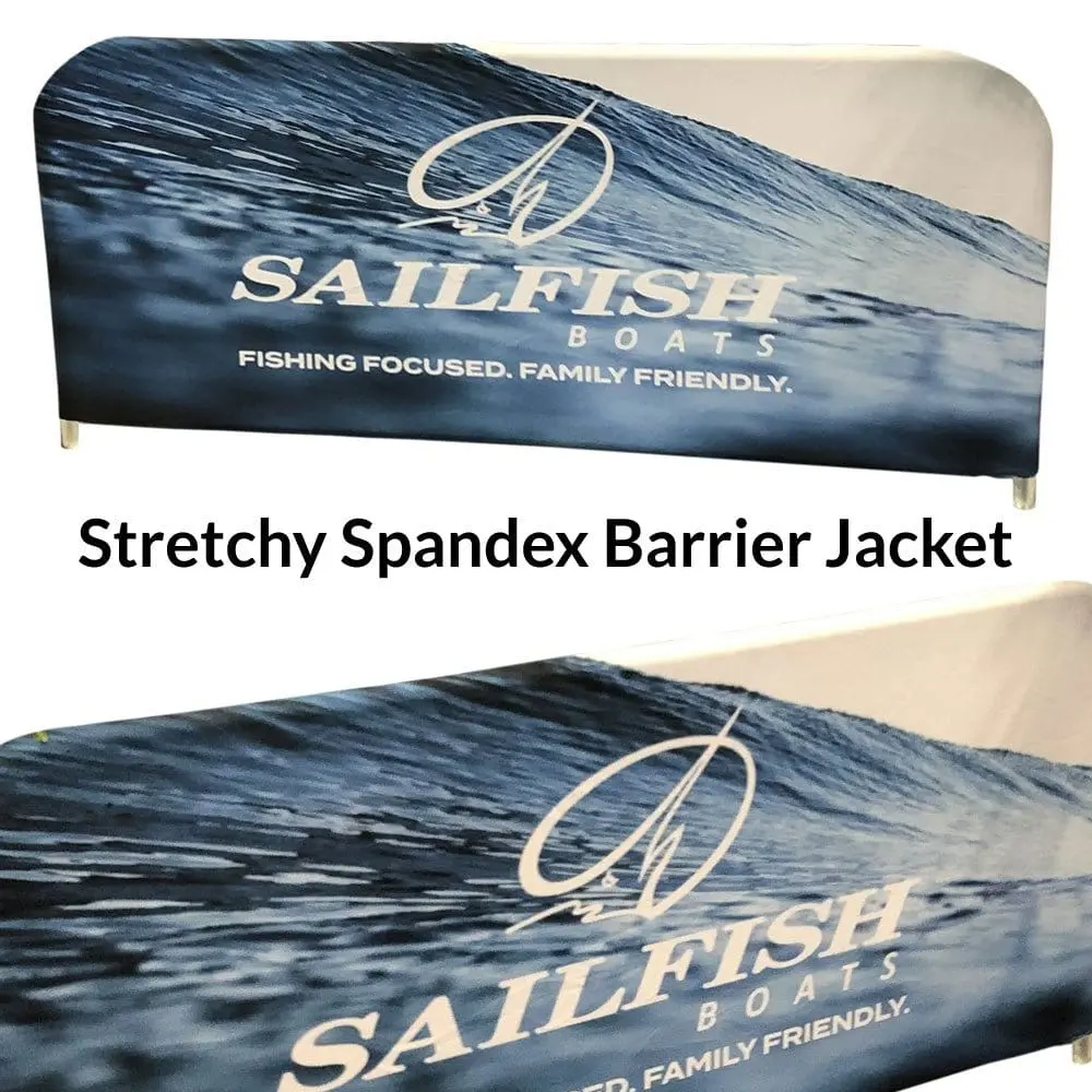 Stretchy Barricade Jacket - Barrier Cover, Spandex, Custom Printed, 6-8' Ft. 1