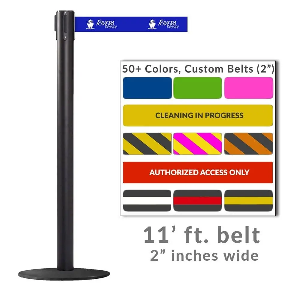 Belt Stanchion For Harsh Outdoor & Marine Environments, 11' Ft. Belt - Wpro 250 1