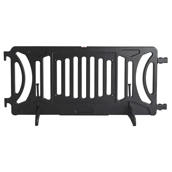 Black Plastic Fillable Crowd Control Barricade Otw 1