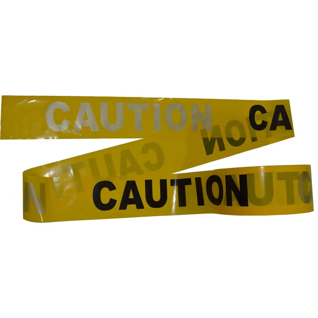 Bt-Ref-Caution Yellow Barricade Tape Black/Silver Reflective Print: Caution 1