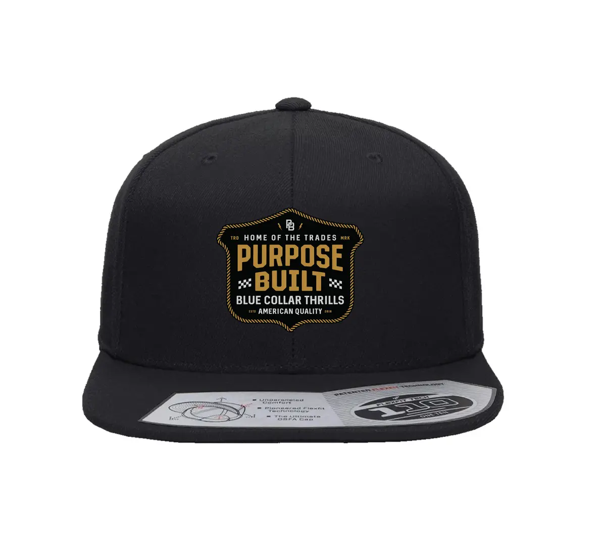Blue Collar Thrills Snapback - Black On Black 1