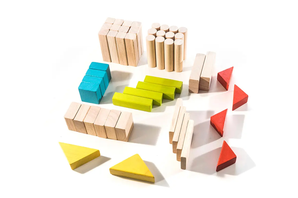 Block Set - 50 Building Blocks - Montessori Natural Wood Toy 1